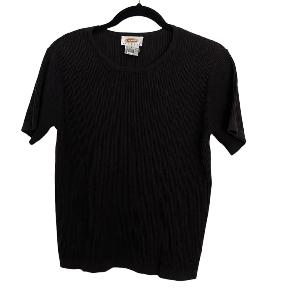 Talbots Black Silk Cotton Shortsleeved Sweater
